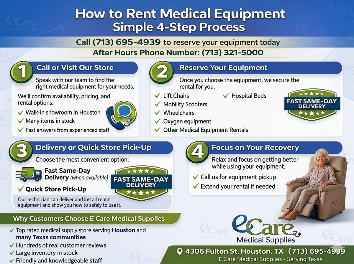 How to Rent Medical Equipment - Simple 4 Step Process | E Care Medical Supplies
