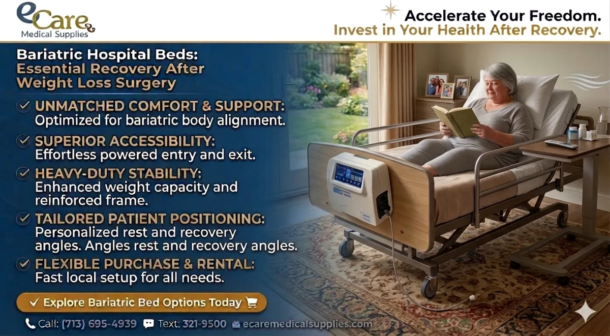 Wider Frame, Higher Capacity, Total Support - Buy or Rent a Bariatric Hospital Bed Today