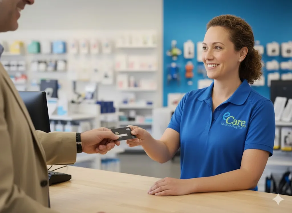 E Care Medical Supplies in-store payment