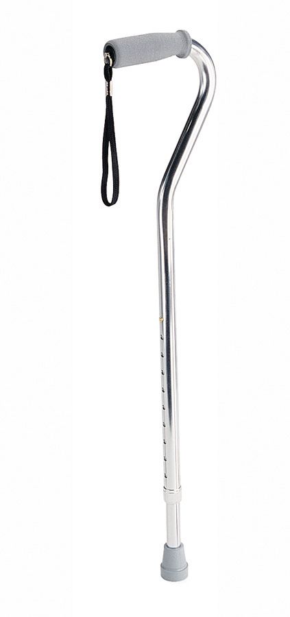 OFFSET HANDLE FASHION CANE CHROME: OFFSET HANDLE FASHION CANE CHROME