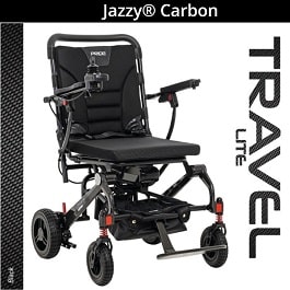 jazzy carbon travel lite power wheelchair 300 lbs cap