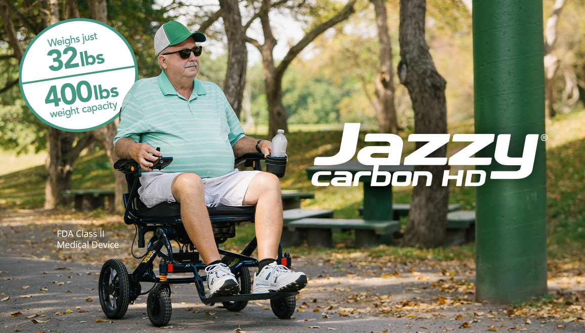 Jazzy Carbon HD Lite Folding Power Wheelchair 400 lb Capacity