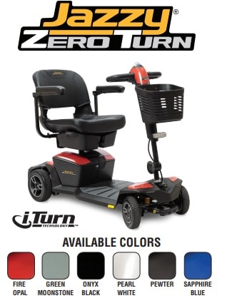 Jazzy iTurn Zero Turn Power Scooter 4 wheel - 300 Lb Cap