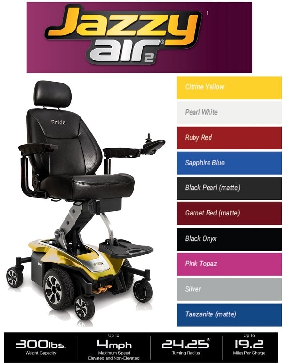 Jazzy Air 2 With Power Elevating Seat - 300 Lb Cap
