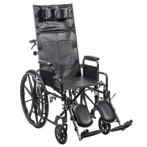 recliner wheelchair 20w x 16d in vinyl upholstery detachable arms and legrest