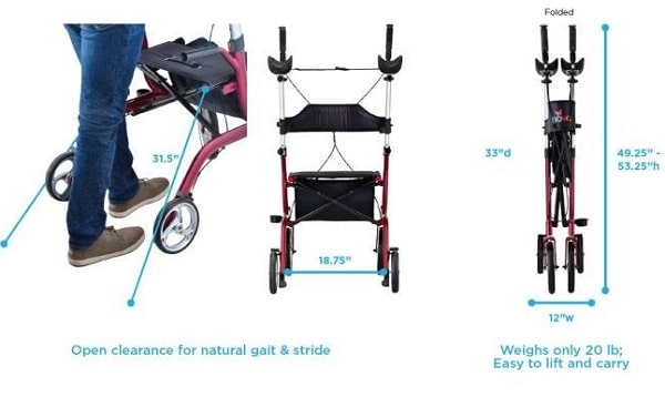 Upright Walker & Rollator Nova Phoenix - 300 Lb Cap