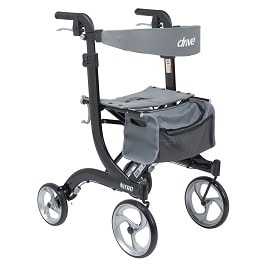 Nitro Euro Style Walker Rollator, Black - 300 Lbs Cap in Houston TX by Drive Medical