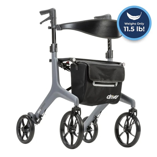 Drive Medical AeroCarbon Ultra-Lite Rollator - Weights Only 11.5 lbs in Houston TX by Drive Medical