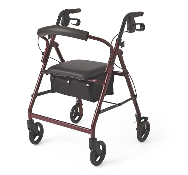 LIGHTWEIGHT ROLLATOR 6" WHEELS ROLLATING WALKER BURGUNDY: LIGHTWEIGHT ROLLATOR 6" WHEELS ROLLATING WALKER BURGUNDY