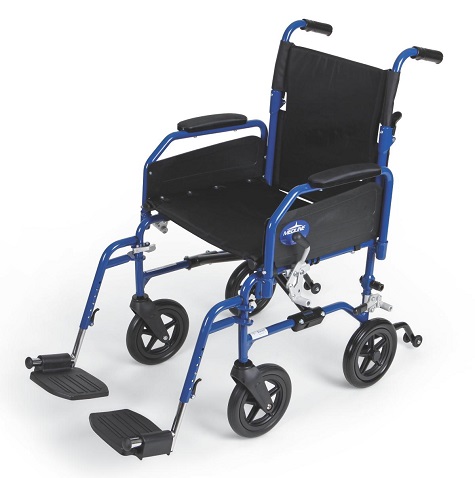 18" Wide Hybrid 2 Transport Chair & Wheelchair-300 Lbs Cap