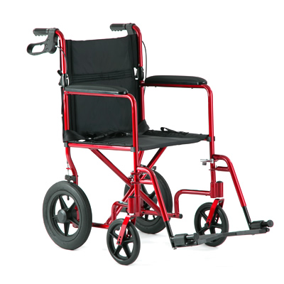 RED LIGHT ALUMINUM WEIGHT TRANSPORT CHAIR: RED LIGHT ALUMINUM WEIGHT TRANSPORT CHAIR