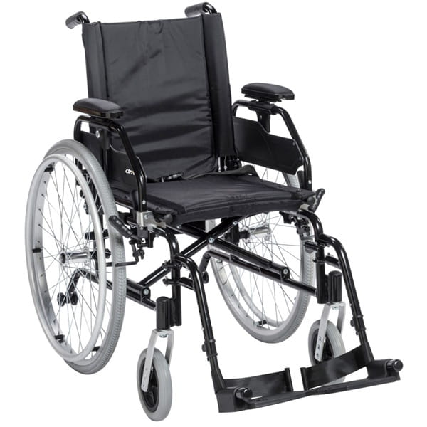 18 inches wide drive medical lynx ultra lightweight wheelchair flip back desk arms and swing away footrests