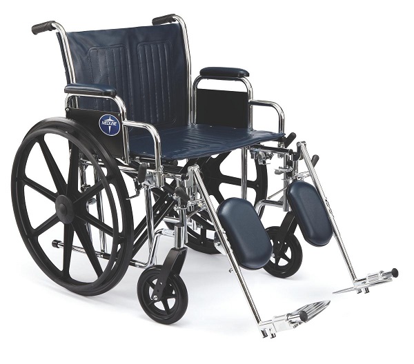 22" Medline Wide Wheelchair with Footrest