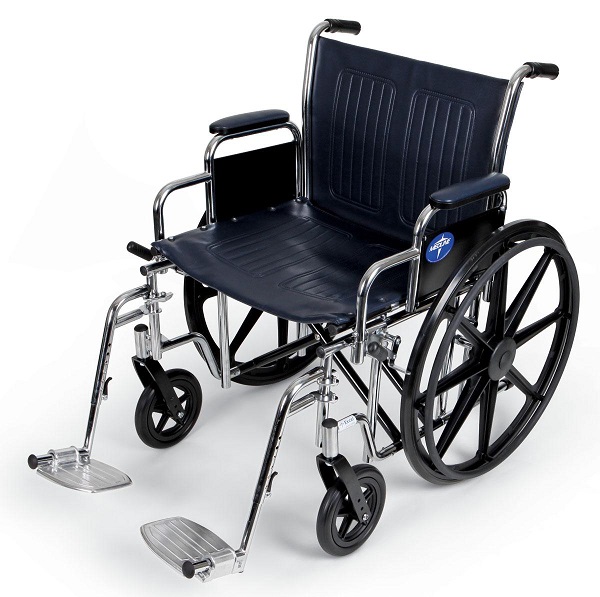 24" Medline Wide Wheelchair with Footrest