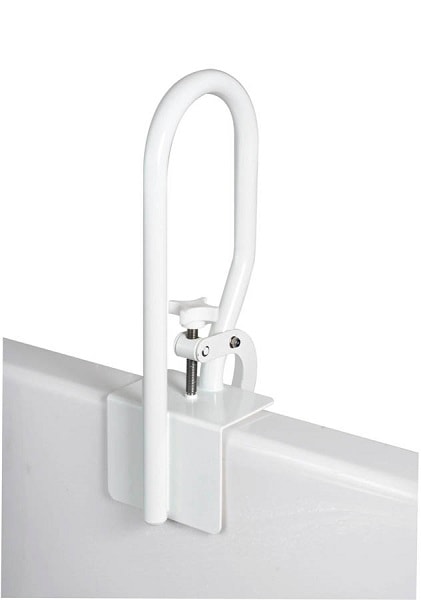 Mounting Clamp White Tub Rail and Grab Bar-200 Lbs Capacity