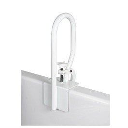 mounting clamp white tub rail and grab bar 200 lbs capacity