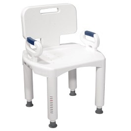 premium series shower chair back and arms 350 lbs capacity