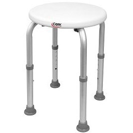 compact round shower stool 250 lbs cap