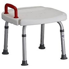 adjustable bath bench red handle 300 lbs cap