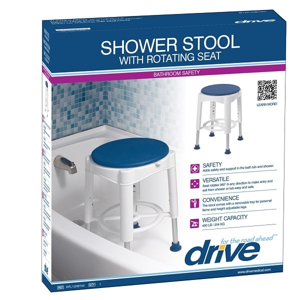 Swivel Seat Shower Stool with Padded Sea