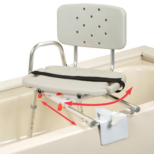 Sliding Tub Mount Transfer Bench With Swivel Seat and Back