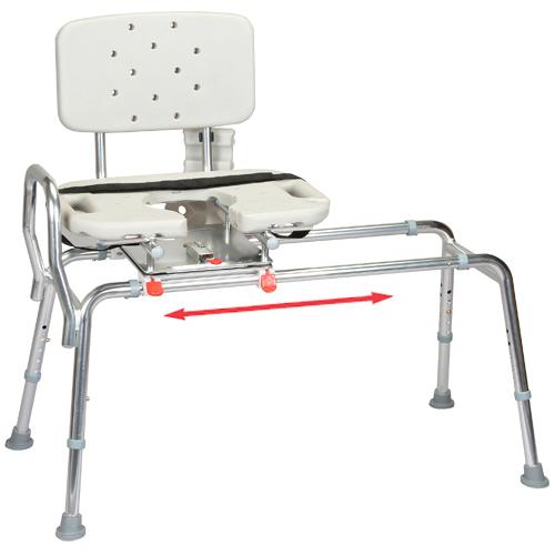 Sliding Tub Mount Transfer Bench With Swivel Seat and Back