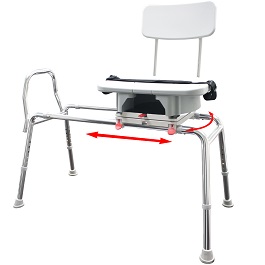 snap n save sliding transfer bench replaceable cut out swiv