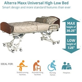 alterra hi low trendelenburg long term care bed side rails