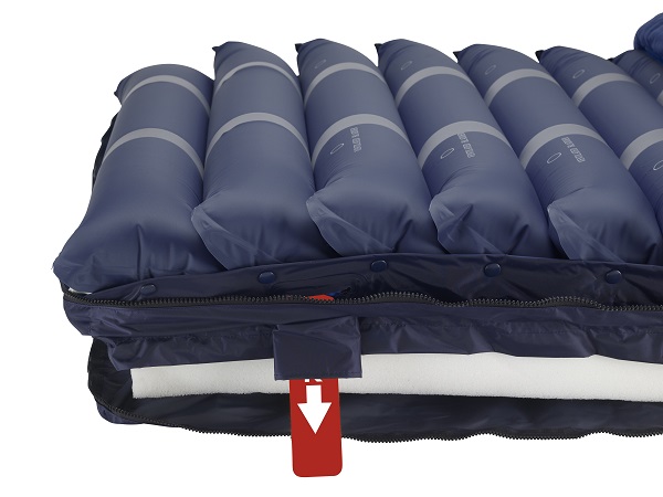 Alternating Pressure-Low Air Mattress with Foam Base & Pump