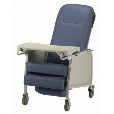 3-POSITION RECLINER GERIATRIC CHAIR BLUE: 3-POSITION RECLINER GERIATRIC CHAIR BLUE