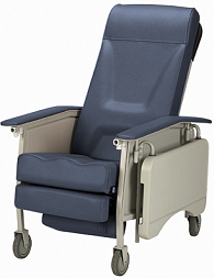 3-POSITION RECLINER GERIATRIC CHAIR DELUXE WIDE BLUE: 3-POSITION RECLINER GERIATRIC CHAIR DELUXE WIDE BLUE