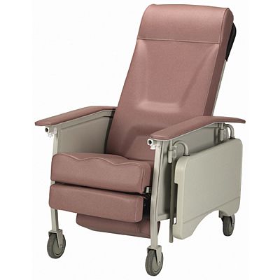 3-POSITION RECLINER GERIATRIC CHAIR DELUXE WIDE ROSEWOOD: 3-POSITION RECLINER GERIATRIC CHAIR DELUXE WIDE ROSEWOOD