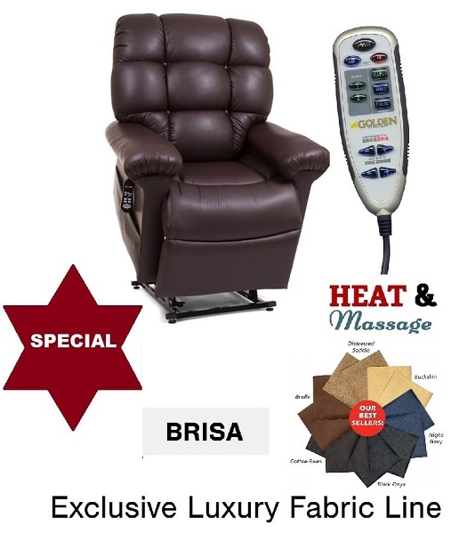 Deluxe Cloud Zero Gravity Lift Chair With Brisa Fabric and Heat & Massage