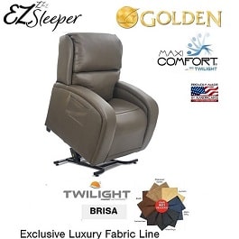 luxury ez sleeper twilight recliner lift chair in brisa fabric