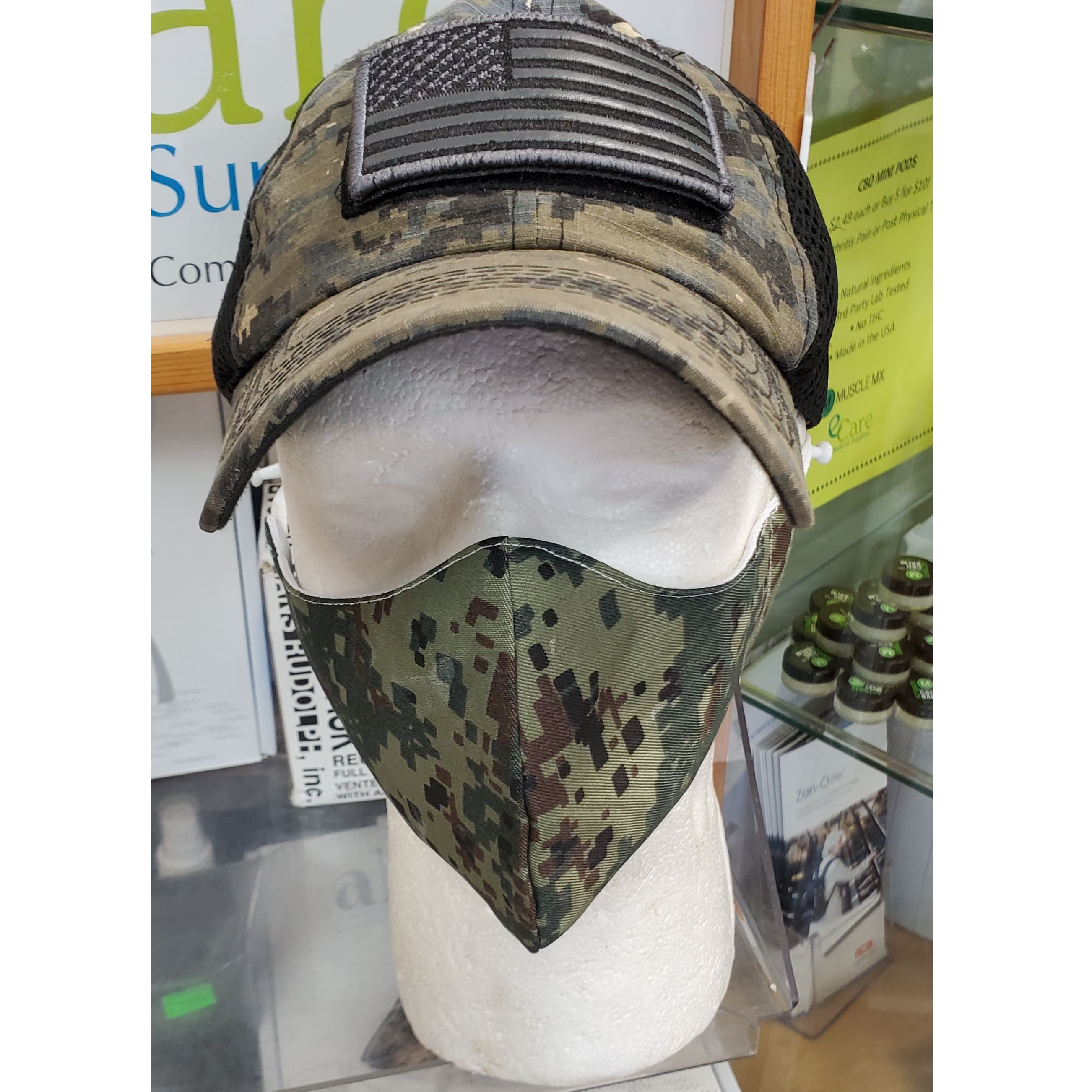 camo triple layer high quality fabric face mask 1 count