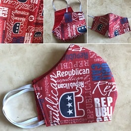 republican triple layer high quality fabric face mask 1 count