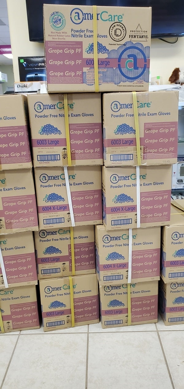 Exam Grade Grape Grip Nitrile Gloves Medium Powder Free - 100 Co