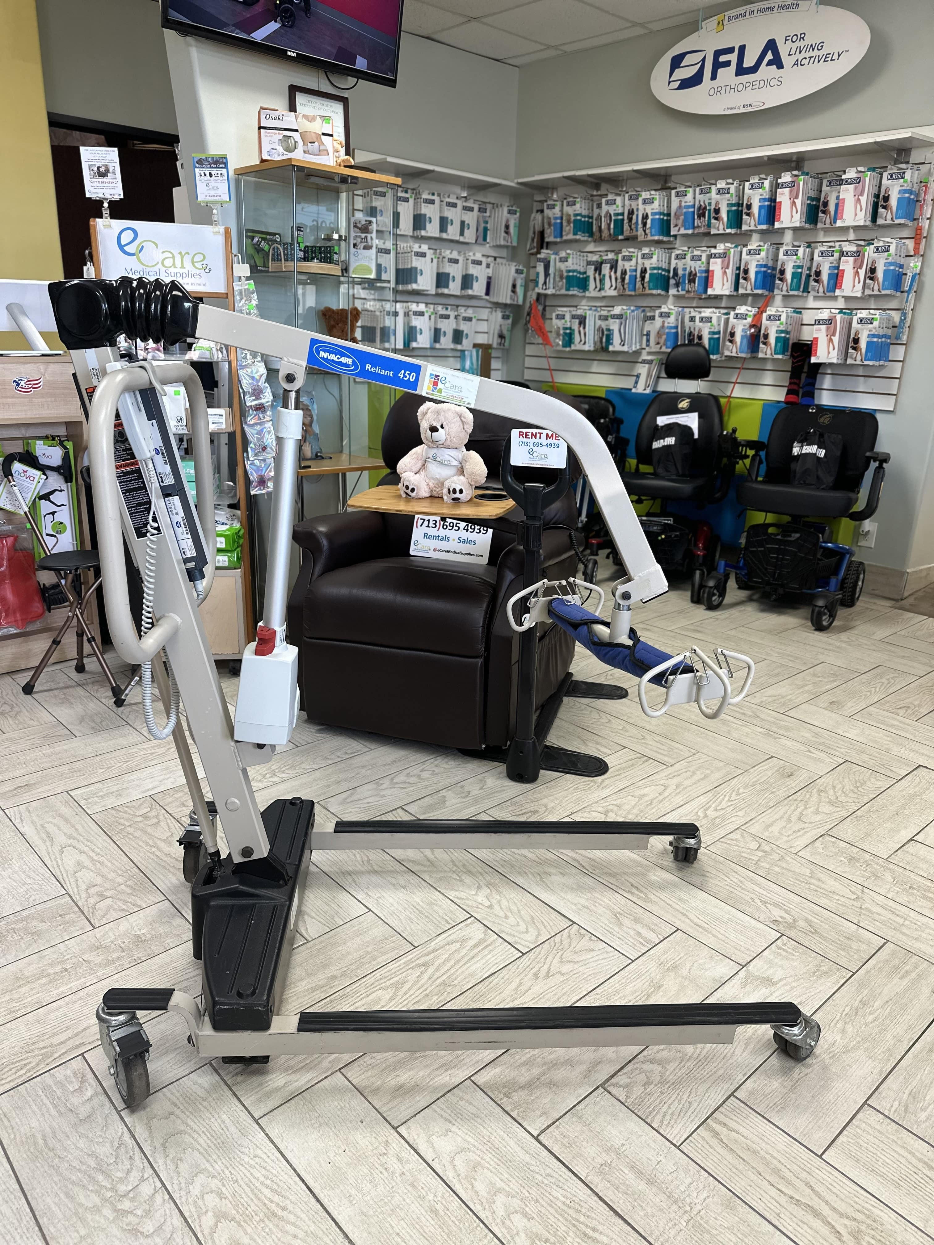 Reliant Battery Powered Patient Lift with Low Base-450 Lb Cap