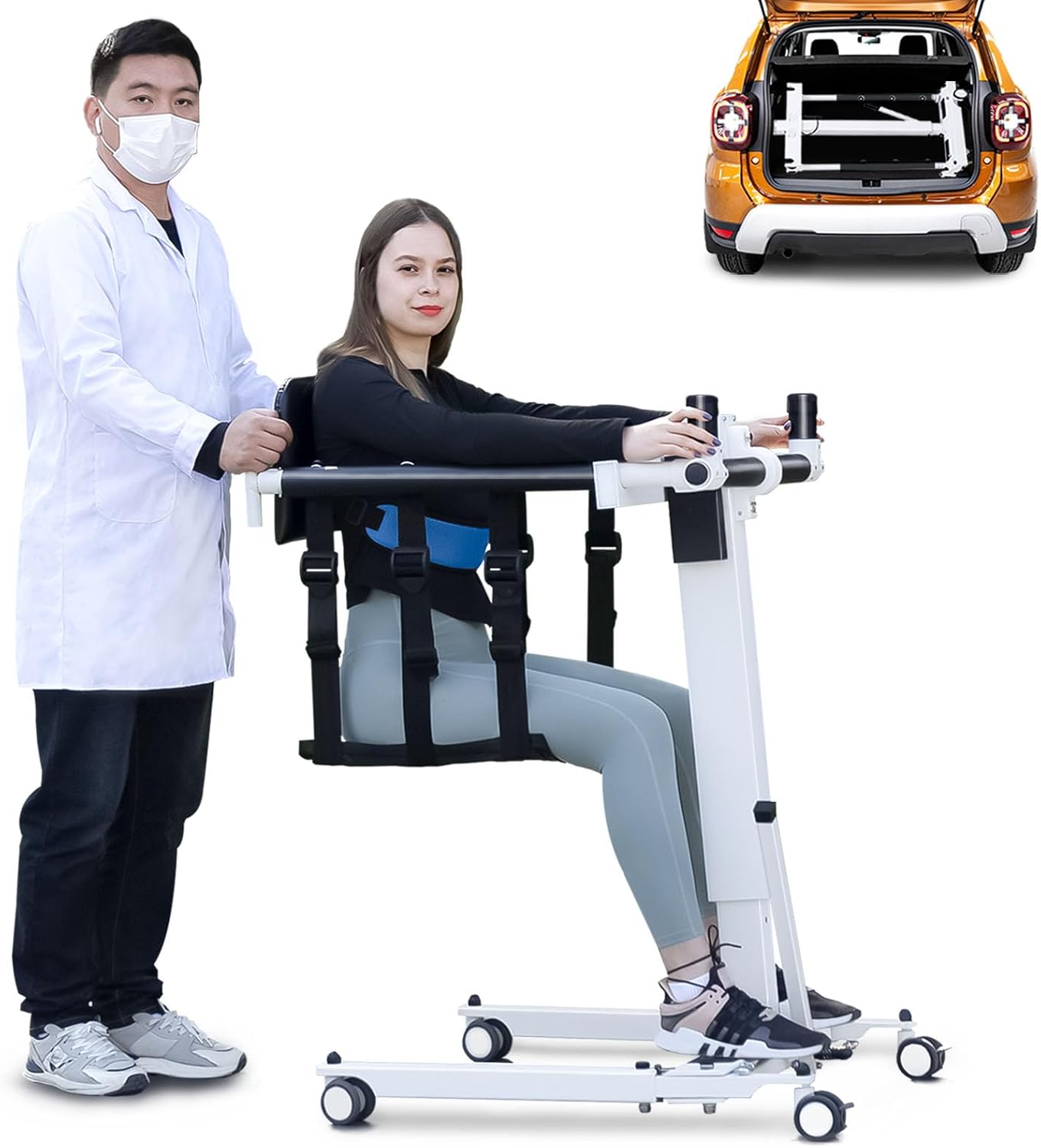 Electric Patient Transfer Lift Chair - Portable & Foldable