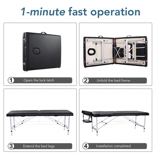 Professional Folding Massage Table With Aluminum Frame