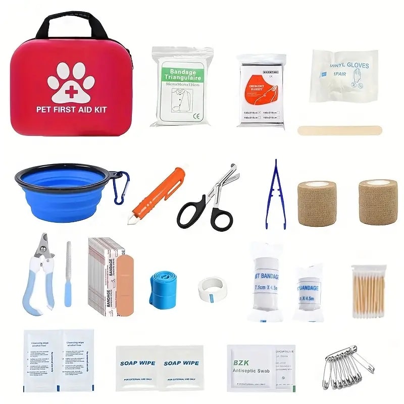 pet first aid kit for dogs and cats 90 piece portable