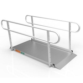 8 feet solid ramp two line hand rails 1000 lbs cap